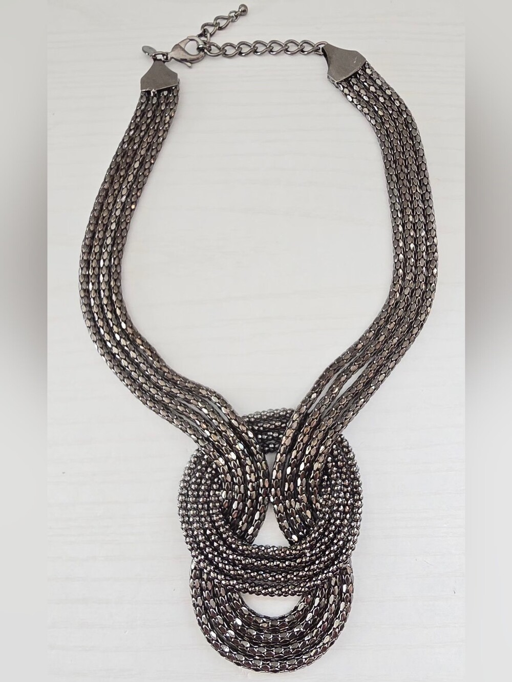 EXPRESS - Statement Gunmetal Multi-Strand Knot Necklace